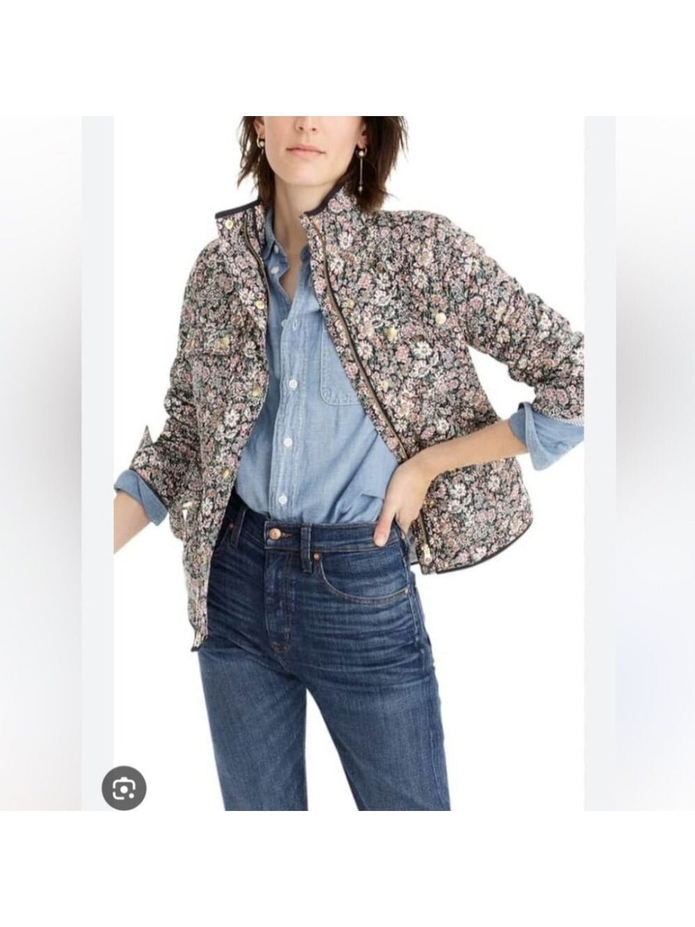 J.Crew Quilted Downtown Field Jacket in Liberty Garden Print.  - Picture 2 of 9